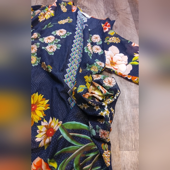 JOHNNY WAS Mia Floral Border Long Maxi Dress - SMALL - Picture 10 of 14